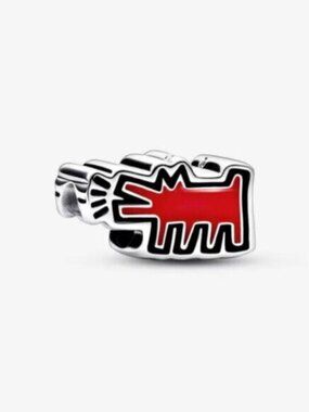 Pandora Keith Haringa x Pandora Barking Dog Charm